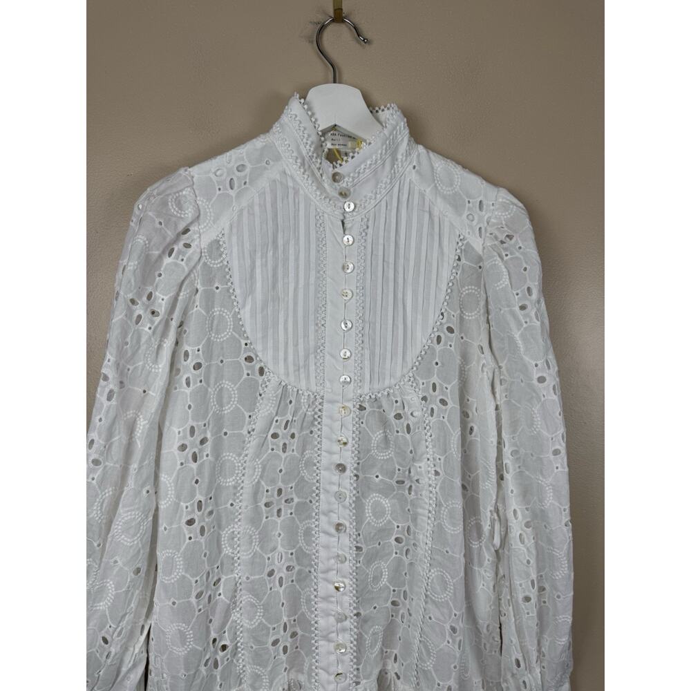 Asap Fashion Group Women’s S White Eyelet Lace Boho Victorian Mini Dress NWT - Picture 3 of 16
